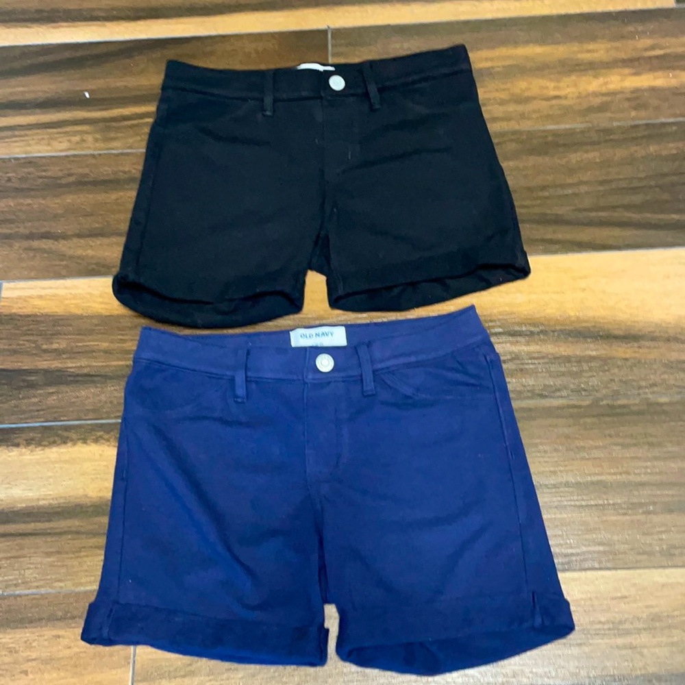 Kids girls shorts, Size L (10-12), color navy and black.